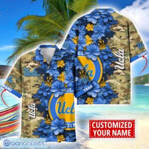 UCLA Bruins Custom Name Personalized Camo Flower Pattern Hawaiian Shirt Product Photo 1