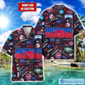 SMU Mustangs Football Beach Shirts Logo Custom Name Hawaiian Shirt Product Photo 1
