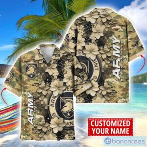 Army Black Knights Custom Name Personalized Camo Flower Pattern Hawaiian Shirt Product Photo 1