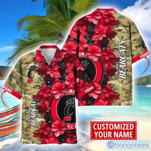Cincinnati Bearcats Custom Name Personalized Camo Flower Pattern Hawaiian Shirt Product Photo 1
