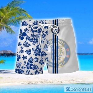 Chelsea F.C. Turtle Flower Pattern Aloha Hawaiian Shirt And Shorts Beach Set For Men And Women Product Photo 2