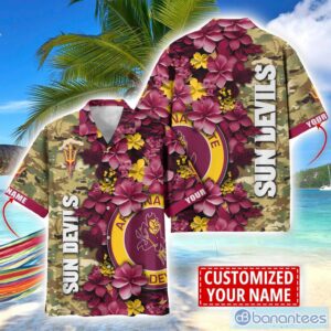 Arizona State Sun Devils Custom Name Personalized Camo Flower Pattern Hawaiian Shirt Product Photo 1