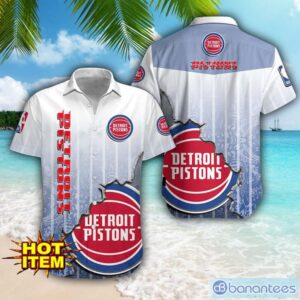 Detroit Pistons Logo Broken Wall Printed 3D Hawaiian Shirt For Fans Product Photo 1