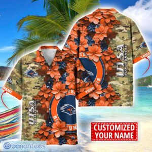 UTSA Roadrunners Custom Name Personalized Camo Flower Pattern Hawaiian Shirt Product Photo 1