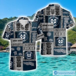 Utah State Aggies Tiki Vintage Patterns Hawaiian Shirt Summer Gift Product Photo 1