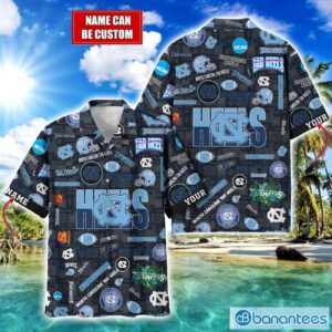North Carolina Tar Heels Football Beach Shirts Logo Custom Name Hawaiian Shirt Product Photo 1