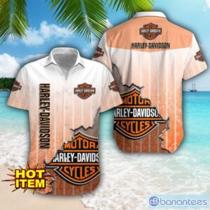 Harley-Davidson Logo Broken Wall Printed 3D Hawaiian Shirt For Fans Product Photo 1
