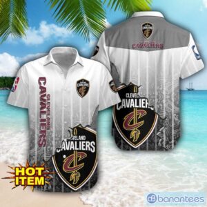Cleveland Cavaliers Logo Broken Wall Printed 3D Hawaiian Shirt For Fans Product Photo 1