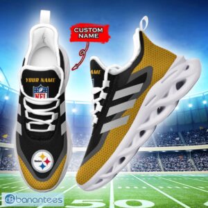 Pittsburgh Steelers NFL Max Soul Shoes Sneakers Custom Name Big Striped Sneakers For Fans Product Photo 2