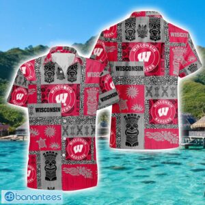 Wisconsin Badgers Tiki Vintage Patterns Hawaiian Shirt Summer Gift Product Photo 1