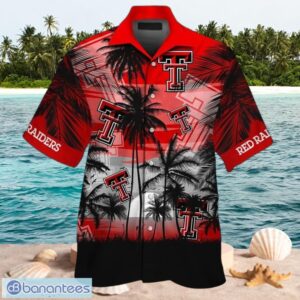 NCAA Texas Tech Red Raiders Logo Design Coconut Tree Red Shirt Hawaiian Shirt Product Photo 1