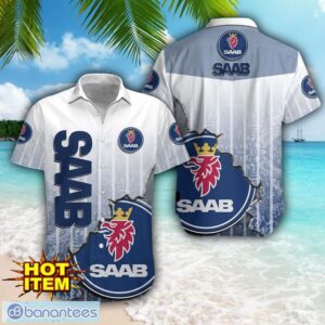 Saab Automobile Logo Broken Wall Printed 3D Hawaiian Shirt For Fans Product Photo 1