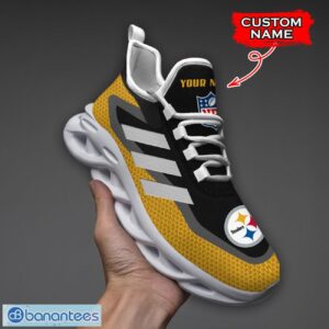 Pittsburgh Steelers NFL Max Soul Shoes Sneakers Custom Name Big Striped Sneakers For Fans Product Photo 1