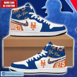 New York Mets MLB Air Jordan 1 Hightop Shoes For MLB Fans Custom Name Gift Sneakers Product Photo 1