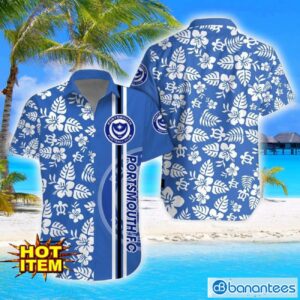 Portsmouth F.C Turtle Flower Pattern Aloha Hawaiian Shirt And Shorts Beach Set For Men And Women Product Photo 1