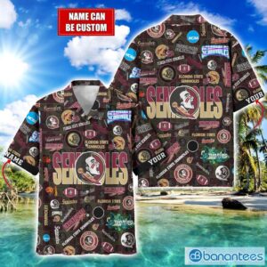 Florida State Seminoles Football Beach Shirts Logo Custom Name Hawaiian Shirt Product Photo 1