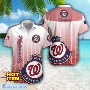 Washington Nationals Logo Broken Wall Printed 3D Hawaiian Shirt For Fans Product Photo 1