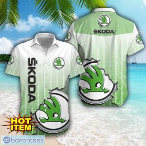 Skoda Auto Logo Broken Wall Printed 3D Hawaiian Shirt For Fans Product Photo 1