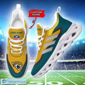 Jacksonville Jaguars NFL Max Soul Shoes Sneakers Custom Name Big Striped Sneakers For Fans Product Photo 2