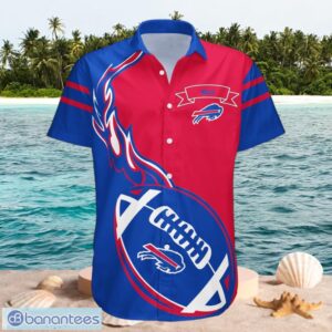 NFL Buffalo Bills Logo Design Flame Ball Red Blue Shirt Hawaii Shirt Flame Ball Product Photo 1
