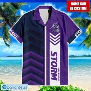 Custom Name Melbourne Storm NRL Hawaiian Shirt Gift Ideas For Summer Product Photo 1