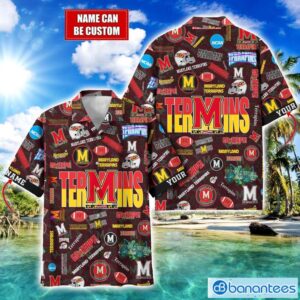 Maryland Terrapins Football Beach Shirts Logo Custom Name Hawaiian Shirt Product Photo 1