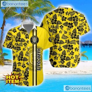 Harrogate Town AFC Turtle Flower Pattern Aloha Hawaiian Shirt And Shorts Beach Set For Men And Women Product Photo 1