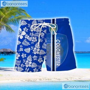 Colchester United Turtle Flower Pattern Aloha Hawaiian Shirt And Shorts Beach Set For Men And Women Product Photo 2
