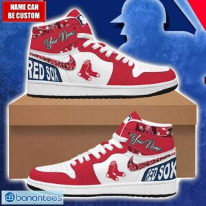 Boston Red Sox MLB Air Jordan 1 Hightop Shoes For MLB Fans Custom Name Gift Sneakers Product Photo 1