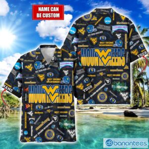 West Virginia Mountaineers Football Beach Shirts Logo Custom Name Hawaiian Shirt Product Photo 1