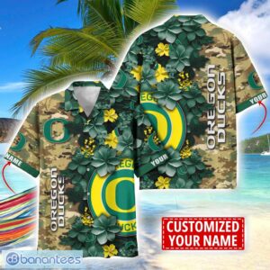 Oregon Ducks Custom Name Personalized Camo Flower Pattern Hawaiian Shirt Product Photo 1