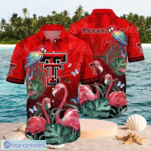 NCAA Texas Tech Red Raiders Logo Design Flamingo Red Shirt Hawaiian Shirt Product Photo 1