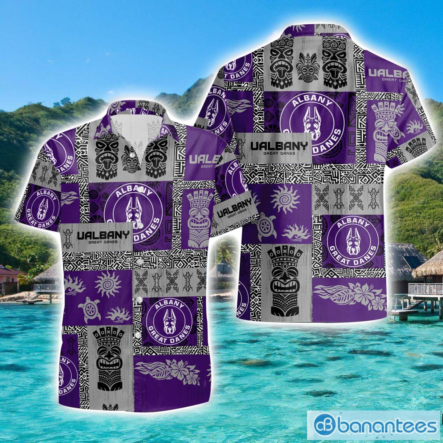 albany great danes hawaiian tiki vintage patterns hawaiian shirt summer gift image Albany Great Danes Hawaiian Tiki Vintage Patterns Hawaiian Shirt Summer Gift Product Photo 1