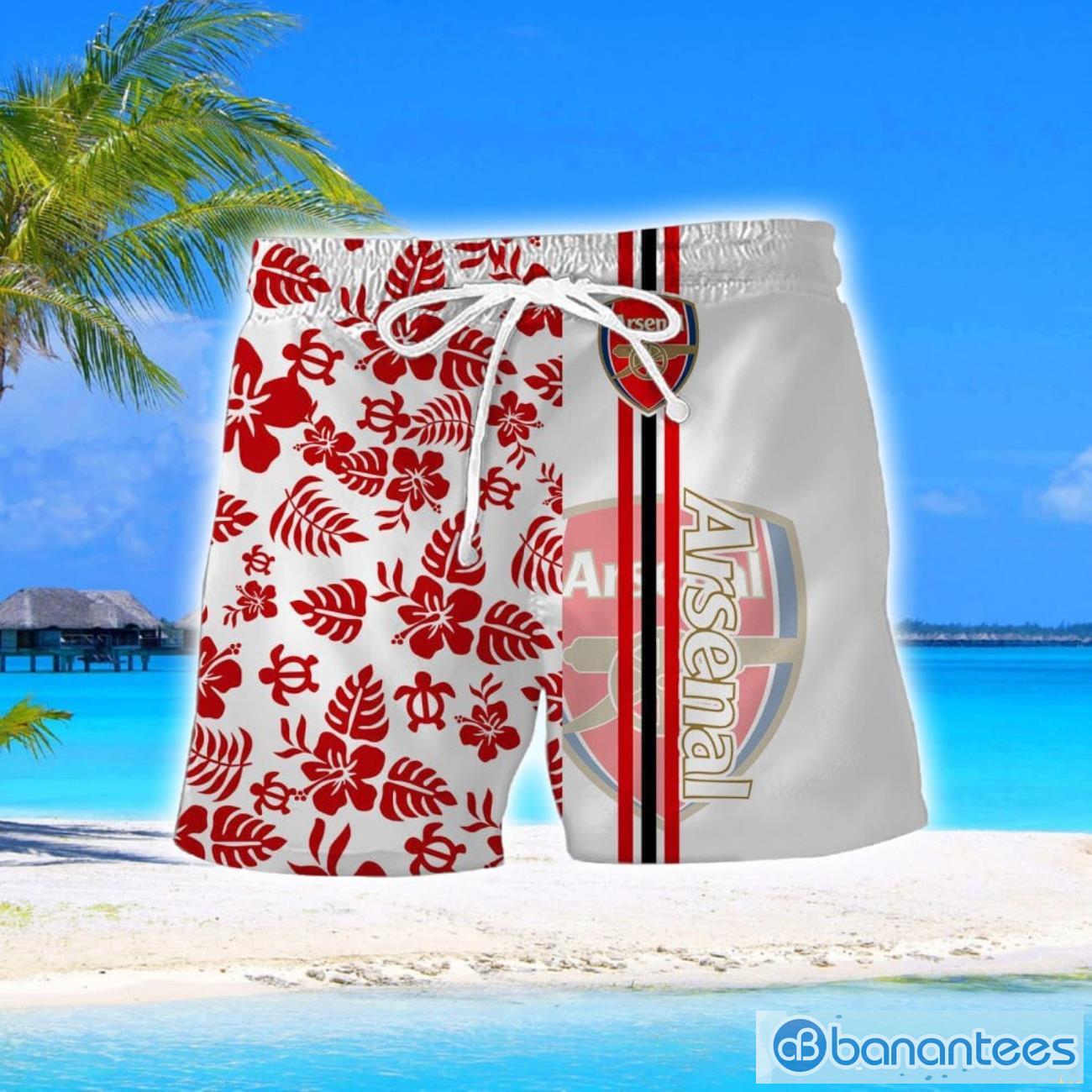 arsenal fc turtle flower pattern aloha hawaiian shirt and shorts beach set for men and women 1 image Arsenal F.C. Turtle Flower Pattern Aloha Hawaiian Shirt And Shorts Beach Set For Men And Women Product Photo 2