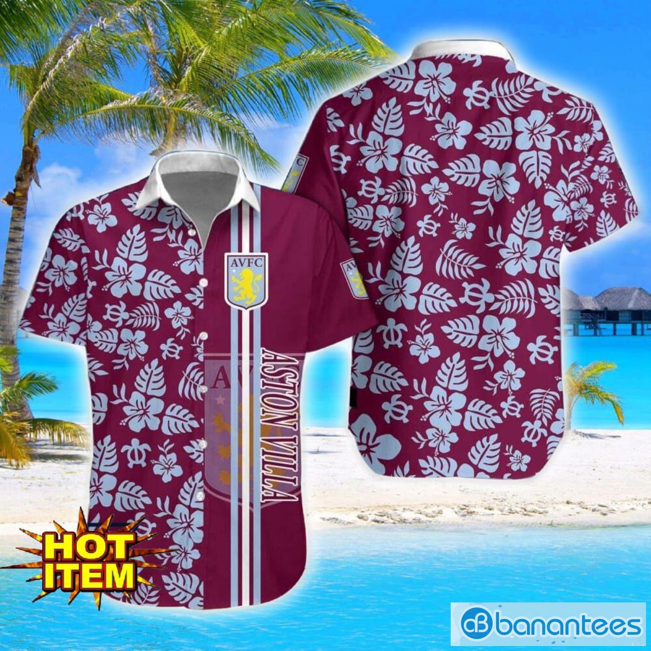 aston villa fc turtle flower pattern aloha hawaiian shirt and shorts beach set for men and women image Aston Villa F.C Turtle Flower Pattern Aloha Hawaiian Shirt And Shorts Beach Set For Men And Women Product Photo 1