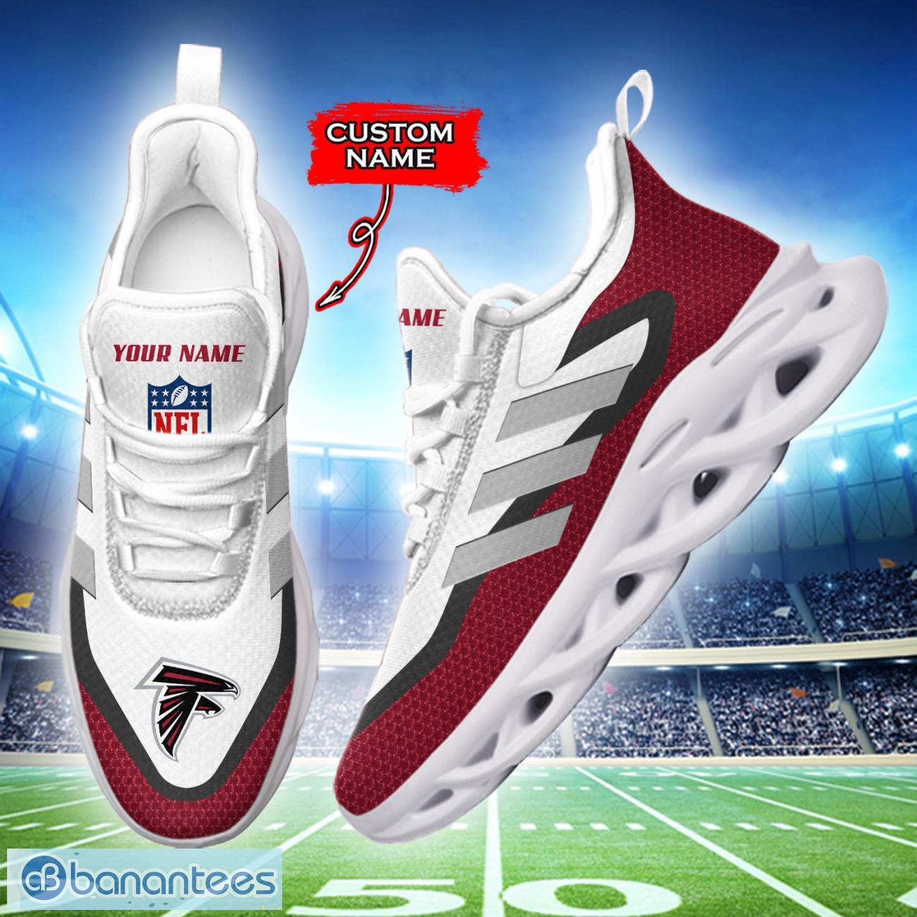 atlanta falcons nfl max soul shoes sneakers custom name big striped sneakers for fans 1 image Atlanta Falcons NFL Max Soul Shoes Sneakers Custom Name Big Striped Sneakers For Fans Product Photo 2