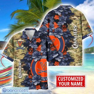 Virginia Cavaliers Custom Name Personalized Camo Flower Pattern Hawaiian Shirt Product Photo 1