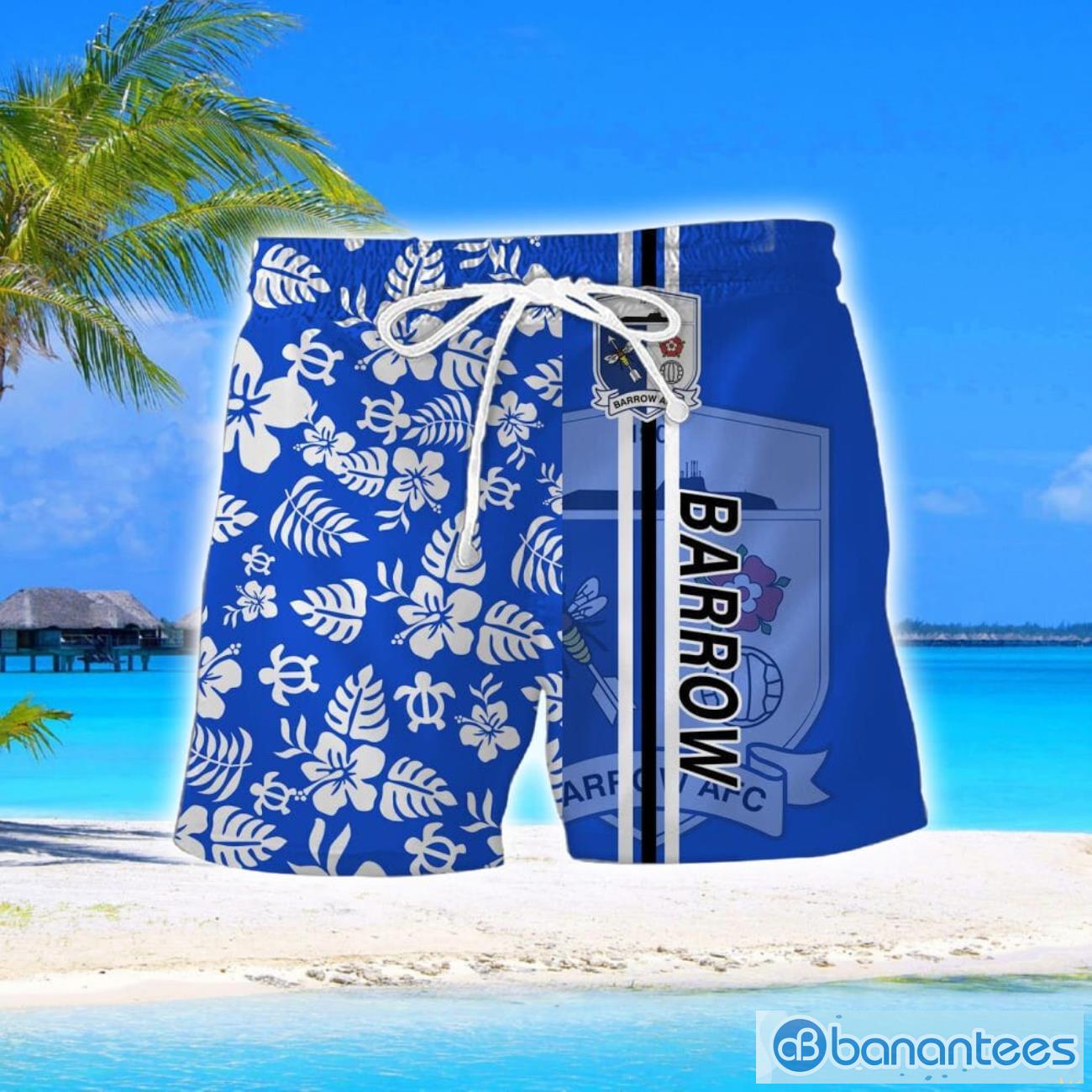 barrow afc turtle flower pattern aloha hawaiian shirt and shorts beach set for men and women 1 image Barrow AFC Turtle Flower Pattern Aloha Hawaiian Shirt And Shorts Beach Set For Men And Women Product Photo 2
