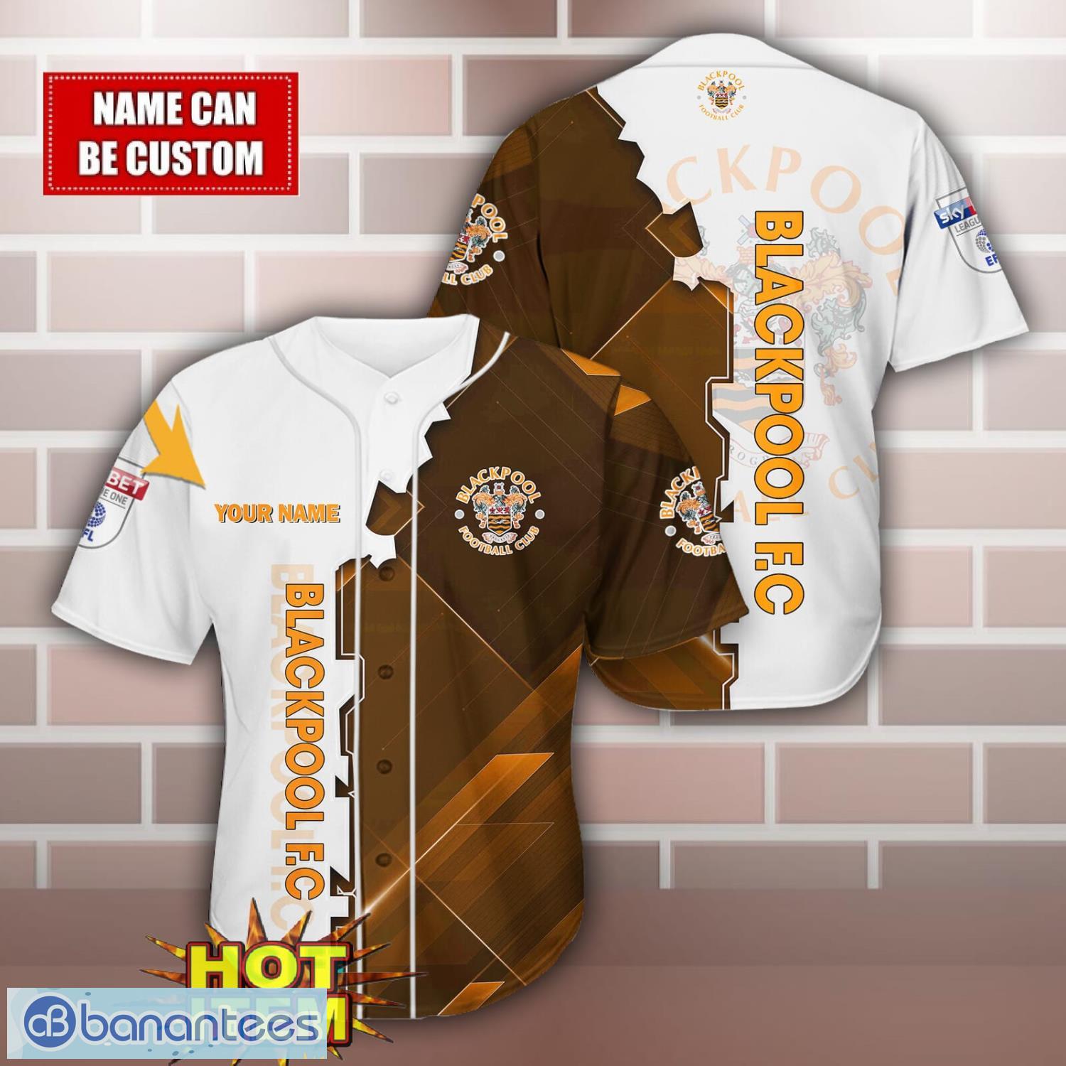 blackpool fc personalized name 3d baseball jersey shirt image Blackpool F.C Personalized Name 3D Baseball Jersey Shirt Product Photo 1