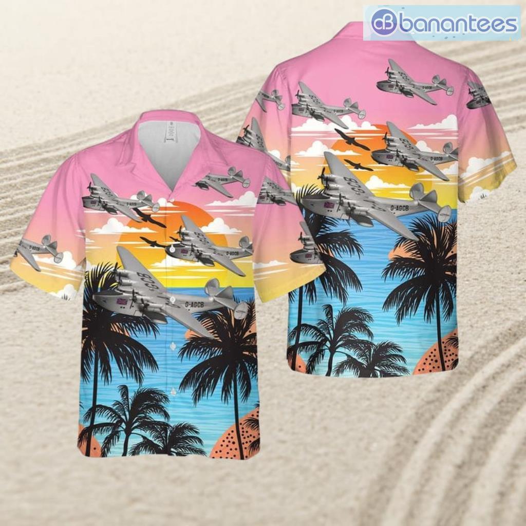 boac boeing 314a clipper g agcb bangor tropical beach hawaiian shirt image Boac Boeing 314a Clipper G Agcb 'bangor' Tropical Beach Hawaiian Shirt Product Photo