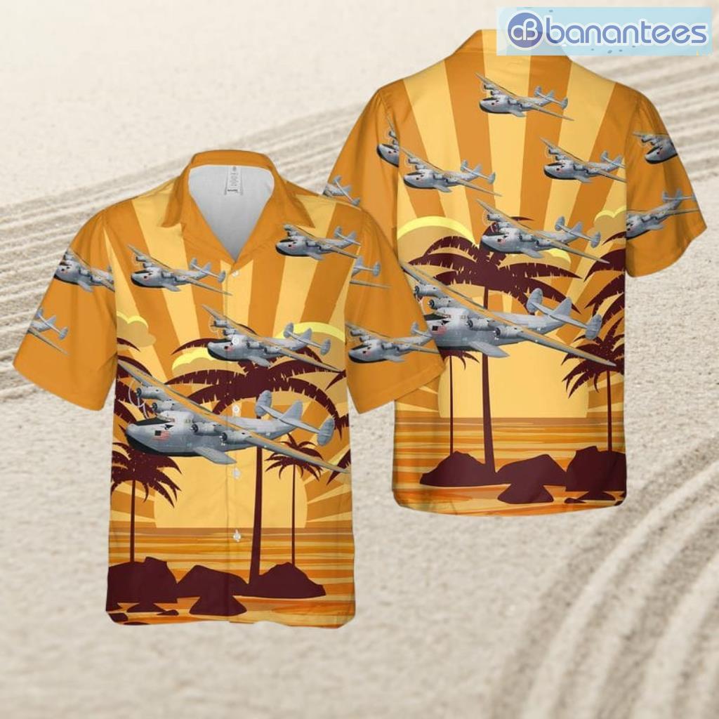 boeing 314 clipper honolulu clipper tropical beach hawaiian shirt image Boeing 314 Clipper Honolulu Clipper Tropical Beach Hawaiian Shirt Product Photo 1