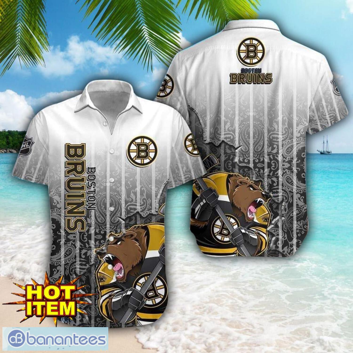 boston bruins logo broken wall printed 3d hawaiian shirt for fans image Boston Bruins Logo Broken Wall Printed 3D Hawaiian Shirt For Fans Product Photo 1