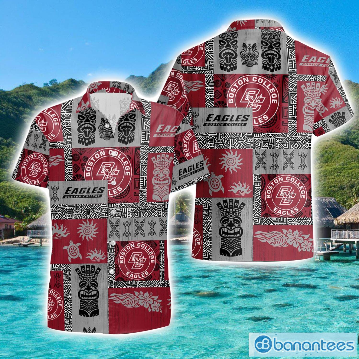 boston college eagles hawaiian tiki vintage patterns hawaiian shirt summer gift image Boston College Eagles Hawaiian Tiki Vintage Patterns Hawaiian Shirt Summer Gift Product Photo 1