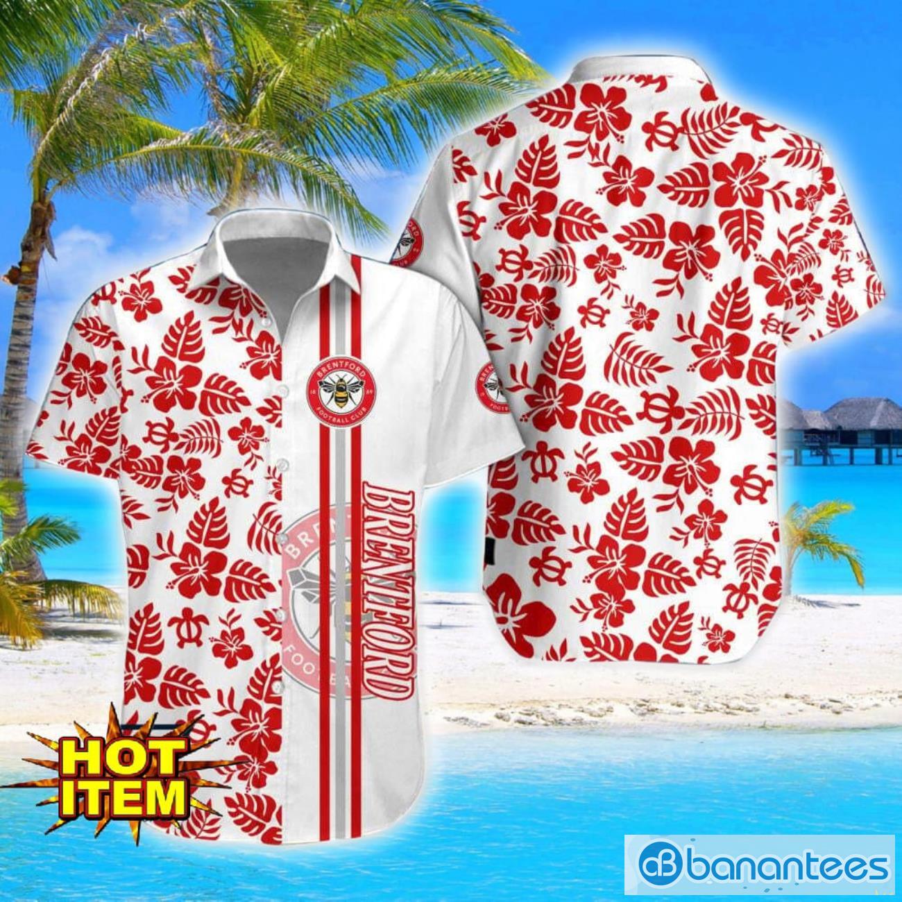 brentford fc turtle flower pattern aloha hawaiian shirt and shorts beach set for men and women image Brentford FC Turtle Flower Pattern Aloha Hawaiian Shirt And Shorts Beach Set For Men And Women Product Photo 1