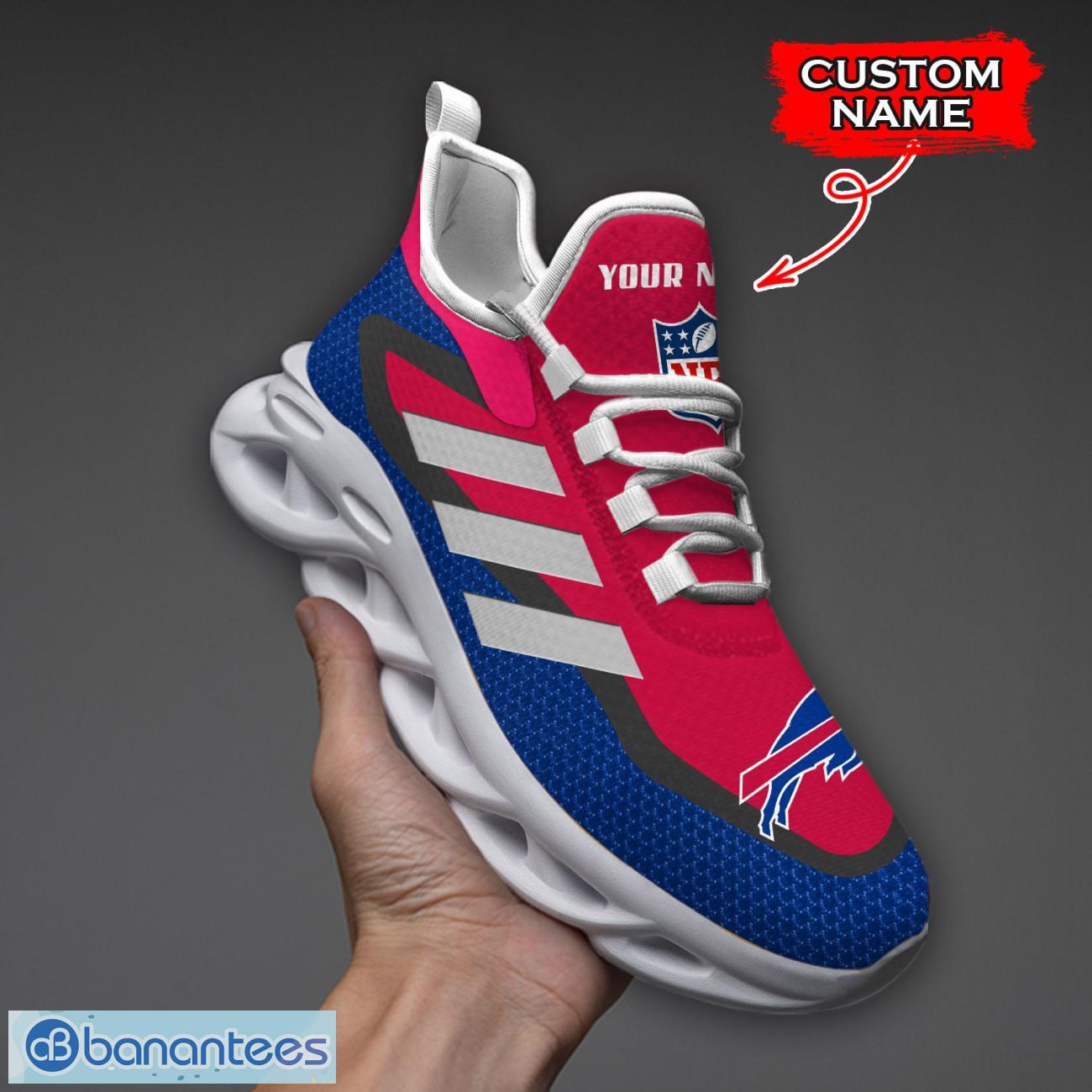 buffalo bills nfl max soul shoes sneakers custom name big striped sneakers for fans image Buffalo Bills NFL Max Soul Shoes Sneakers Custom Name Big Striped Sneakers For Fans Product Photo 1