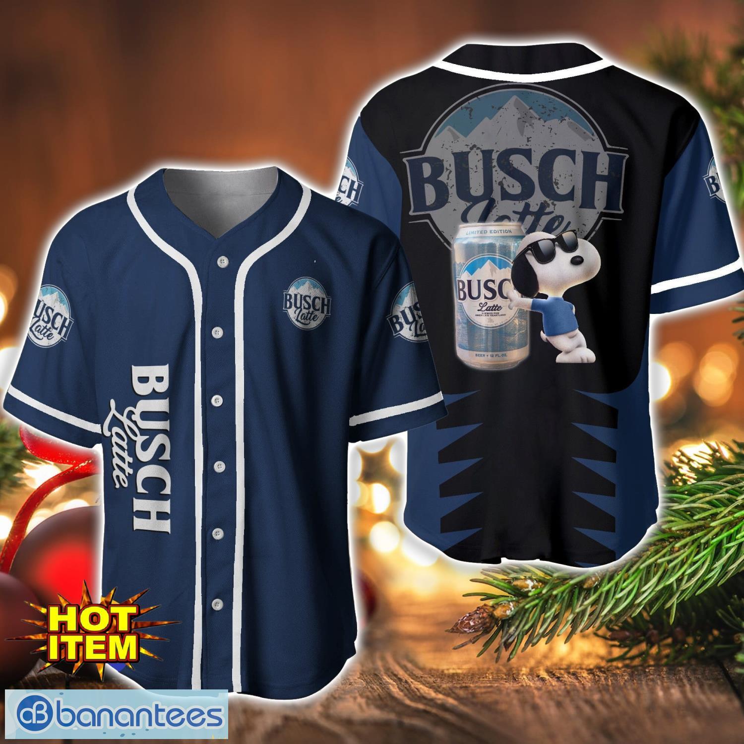 busch latte snoopy baseball jersey shirt for snoopy lovers gift ideas image Busch Latte Snoopy Baseball Jersey Shirt For Snoopy Lovers Gift Ideas Product Photo 1
