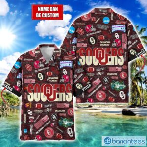 Oklahoma Sooners Football Beach Shirts Logo Custom Name Hawaiian Shirt Product Photo 1