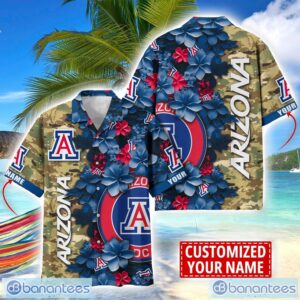 Arizona Wildcats Custom Name Personalized Camo Flower Pattern Hawaiian Shirt Product Photo 1