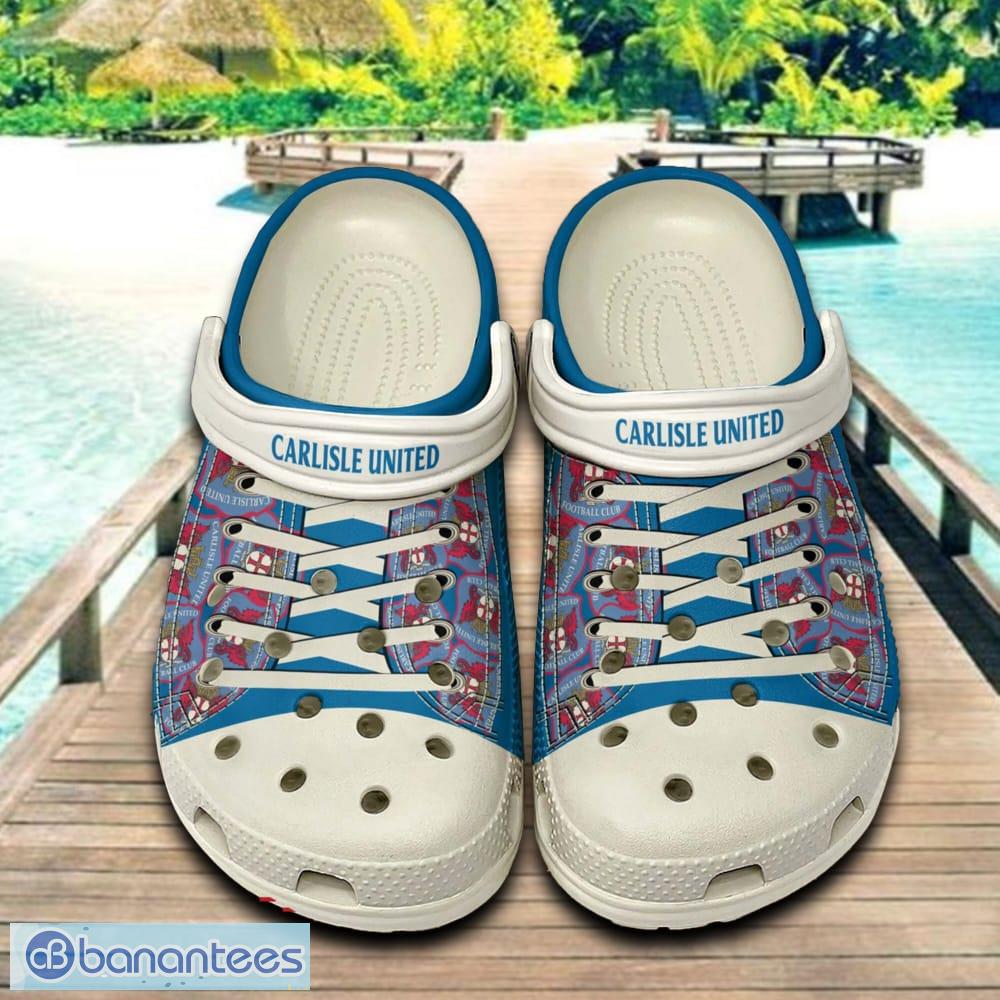 carlisle united 3d clog shoes for fans summer beach all over print image Carlisle United 3D Clog Shoes For Fans Summer Beach All Over Print - Carlisle United 3D Clog Shoes For Fans Summer Beach All Over Print