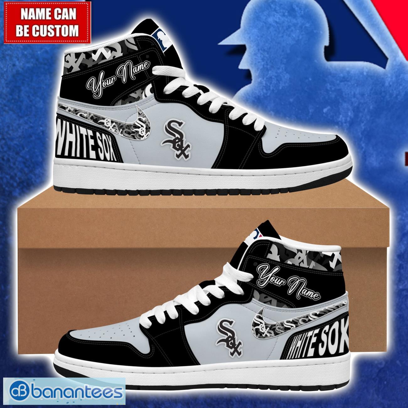 chicago white sox mlb air jordan 1 hightop shoes for mlb fans custom name gift sneakers image Chicago White Sox MLB Air Jordan 1 Hightop Shoes For MLB Fans Custom Name Gift Sneakers Product Photo 1